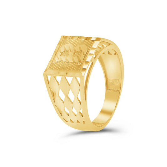14K Gold Initial Signet Ring