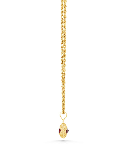 14K Gold Mal De Ojo Charm - Red
