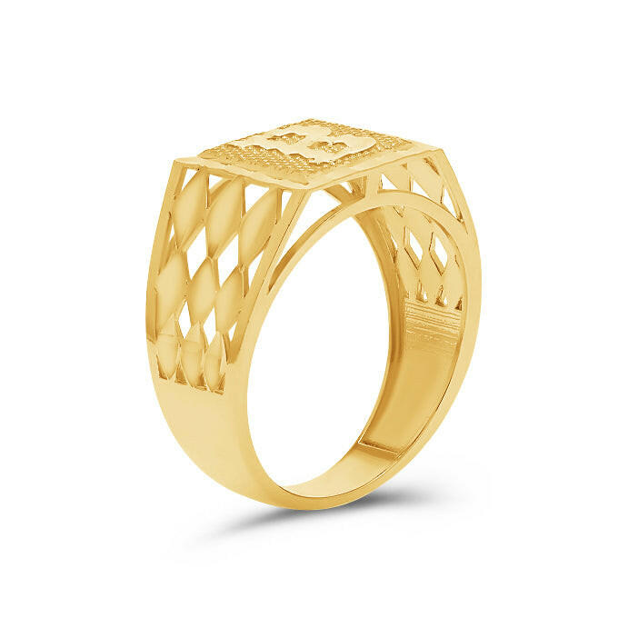 14K Gold Initial Signet Ring