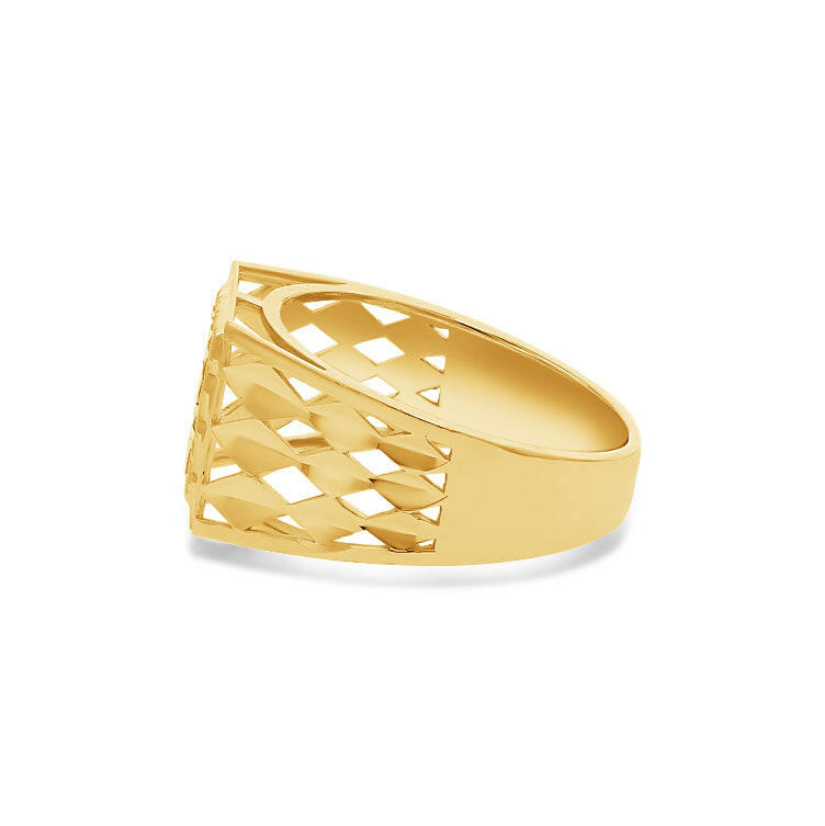14K Gold Initial Signet Ring