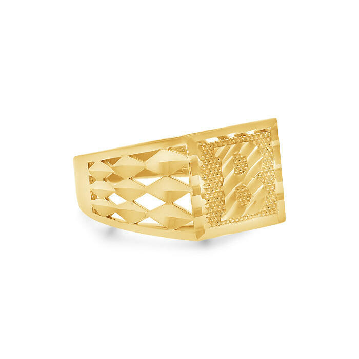 14K Gold Initial Signet Ring