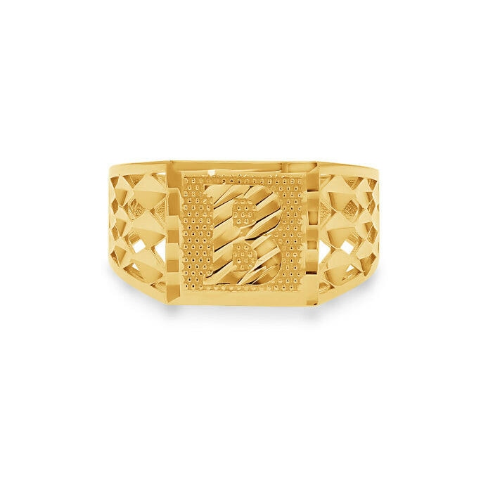 14K Gold Initial Signet Ring