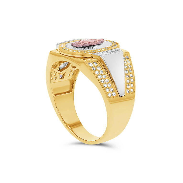 14k Tri-Color Gold Our Lady of Guadalupe Ring