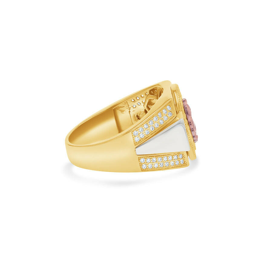 14k Tri-Color Gold Our Lady of Guadalupe Ring