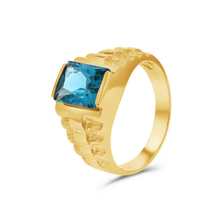 Anillo escalonado de piedra cuadrada
