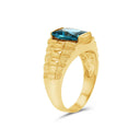 Anillo escalonado de piedra cuadrada