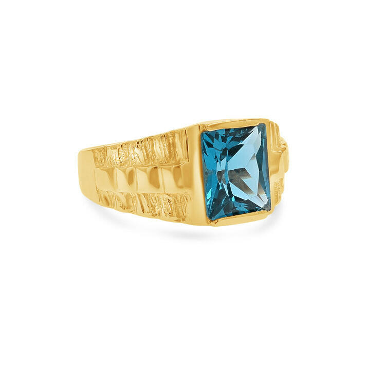 Anillo escalonado de piedra cuadrada