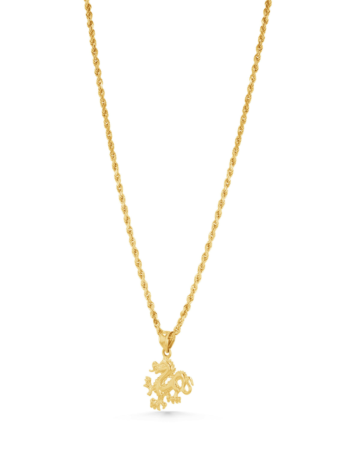 14K Gold Dragon Pendant