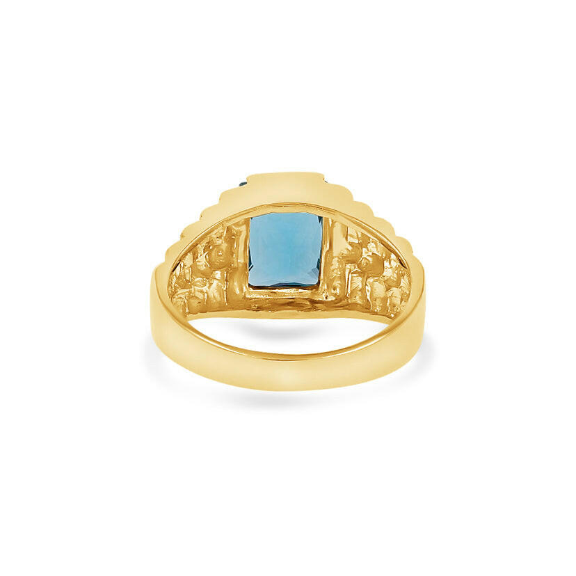 Anillo escalonado de piedra cuadrada