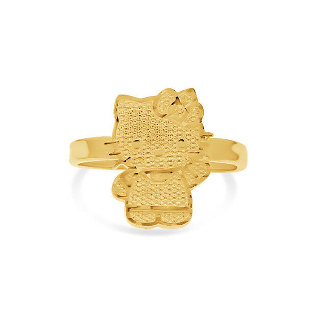 14K Gold Hello Kitty Full Body Ring