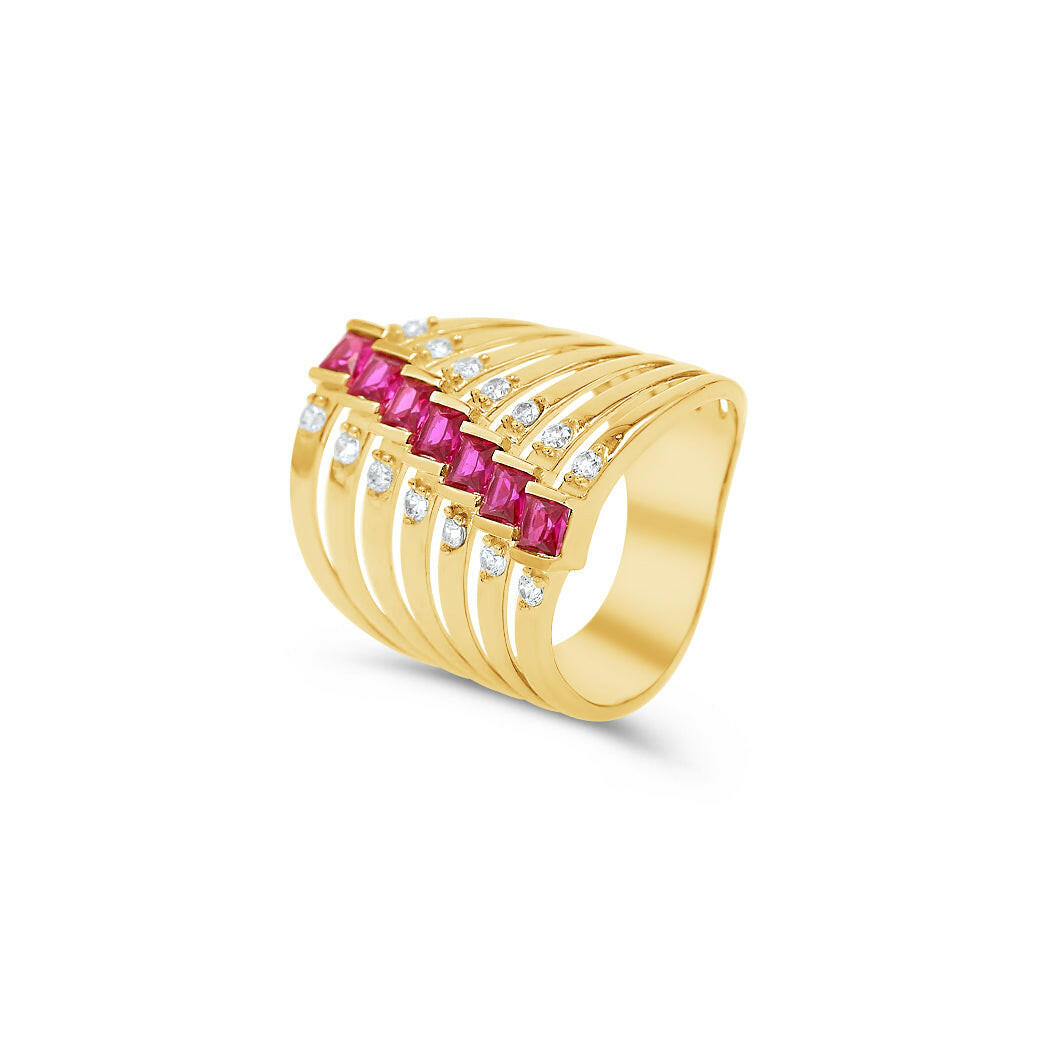 Anillo de cóctel de 7 hijos de la madre