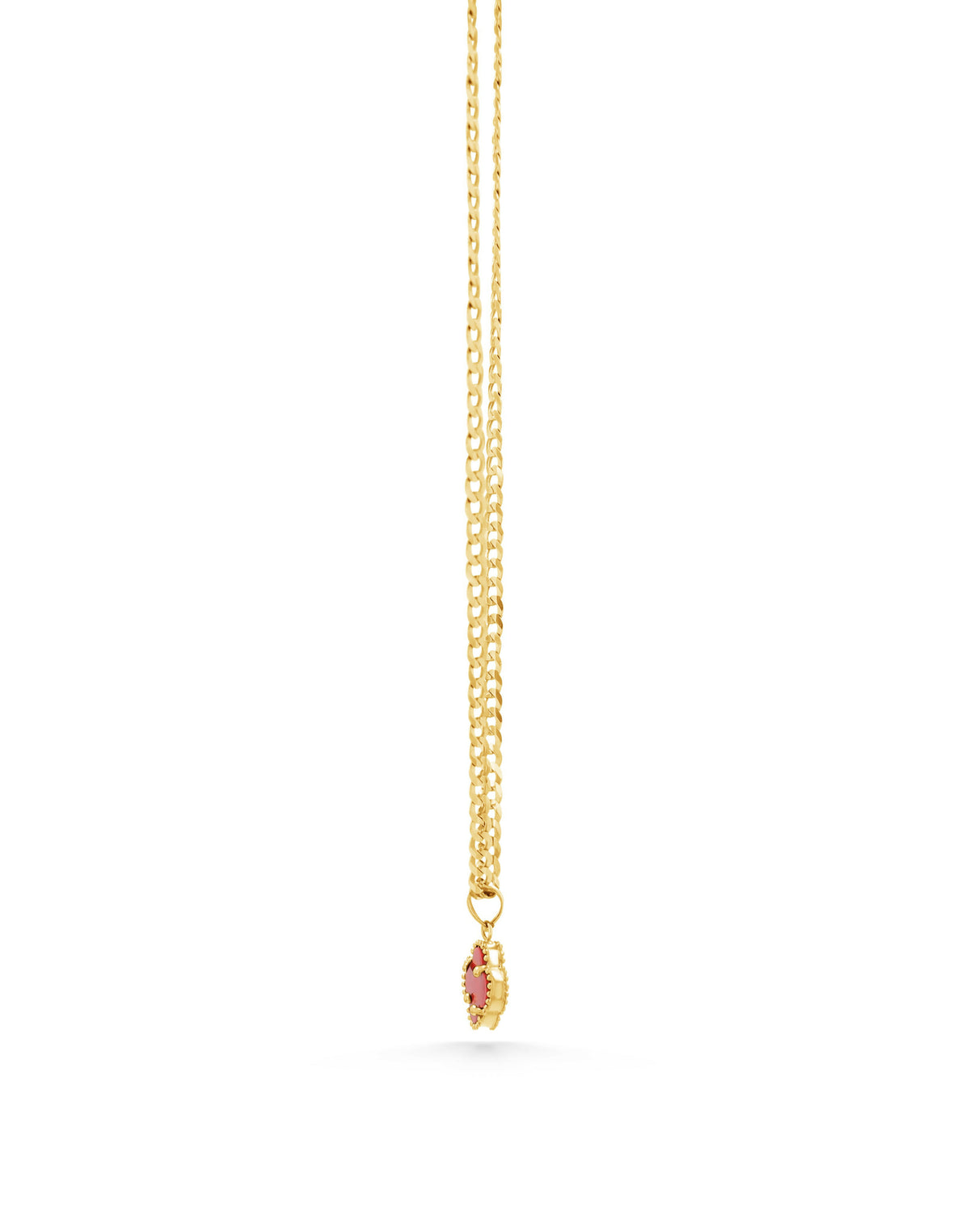 14K Gold Small Red Clover Charm