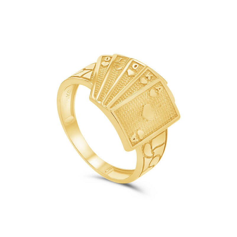 14K Gold Royal Flush Ring