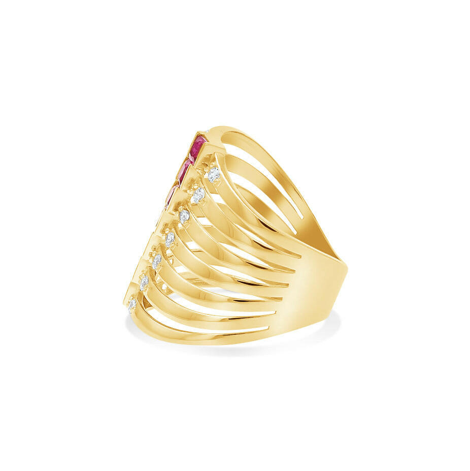 Anillo de cóctel de 7 hijos de la madre