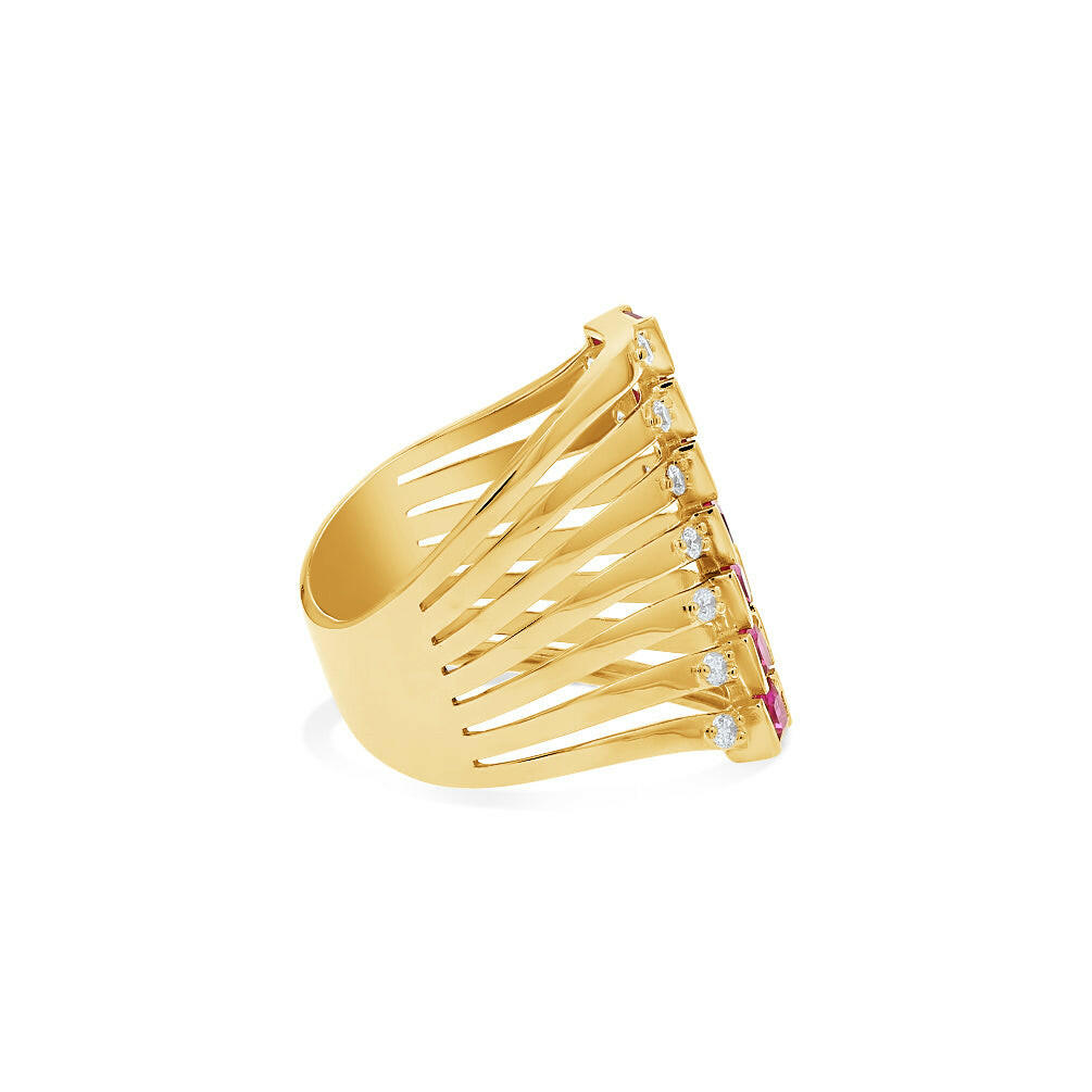 Anillo de cóctel de 7 hijos de la madre