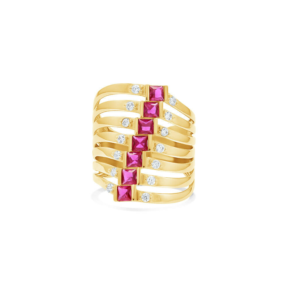 Anillo de cóctel de 7 hijos de la madre