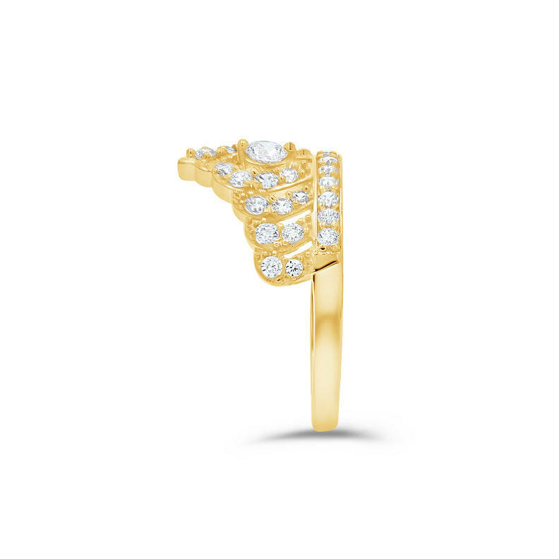 14K Gold Princess Crown Ring