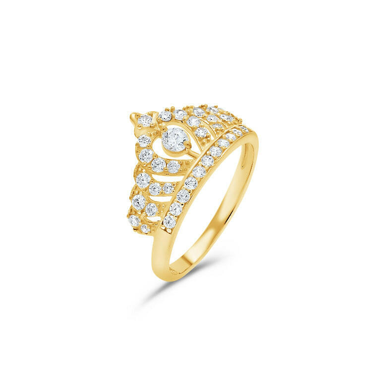 14K Gold Princess Crown Ring