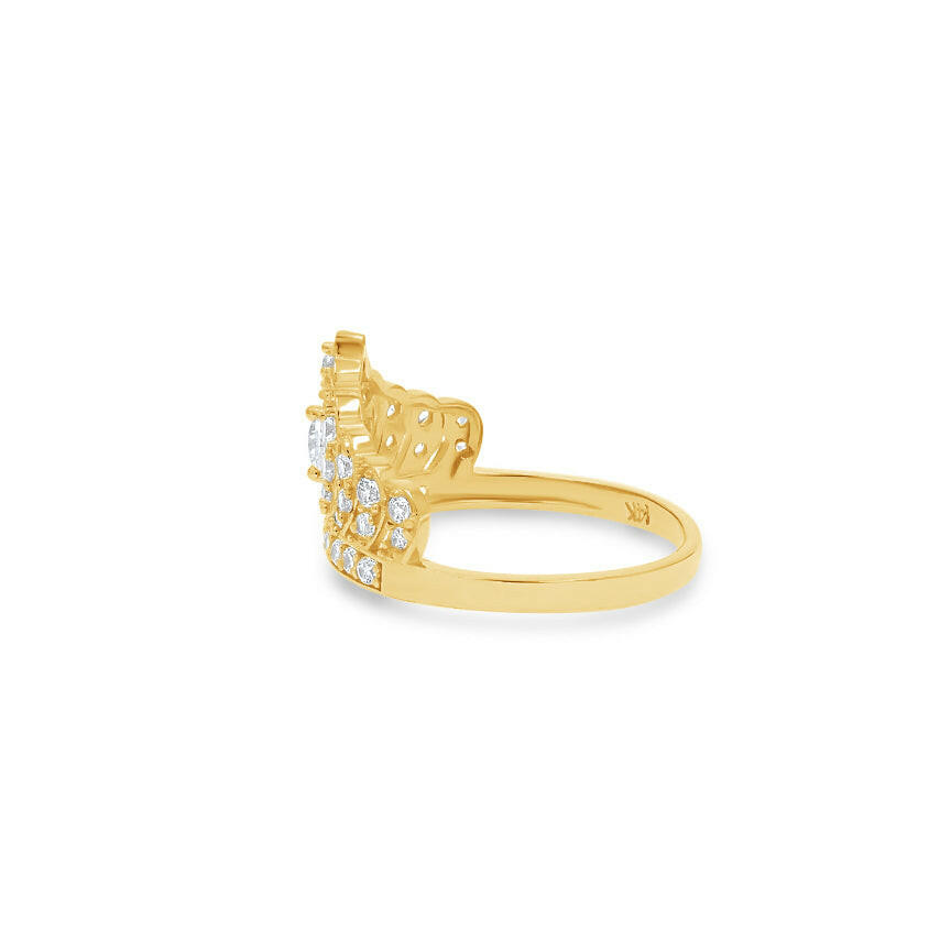 14K Gold Princess Crown Ring