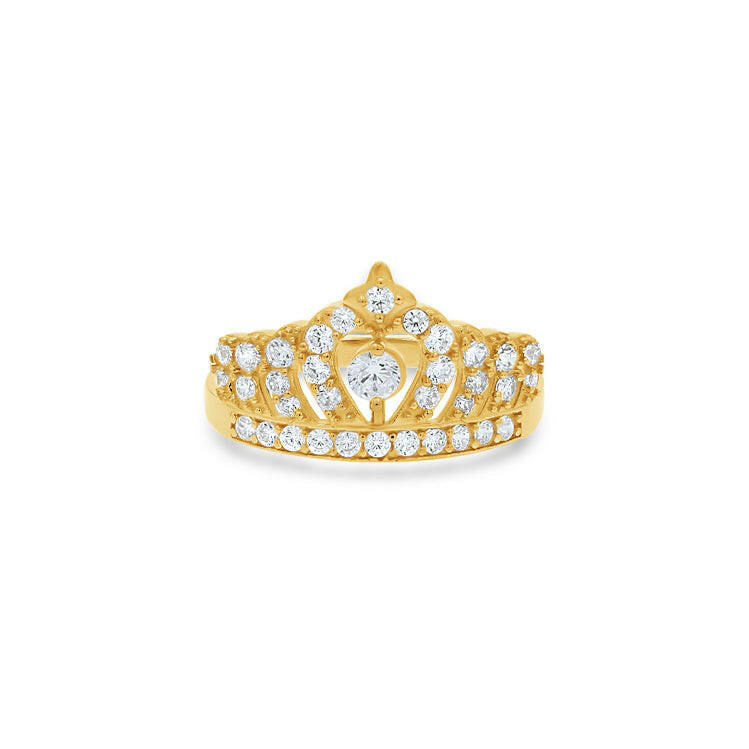 14K Gold Princess Crown Ring
