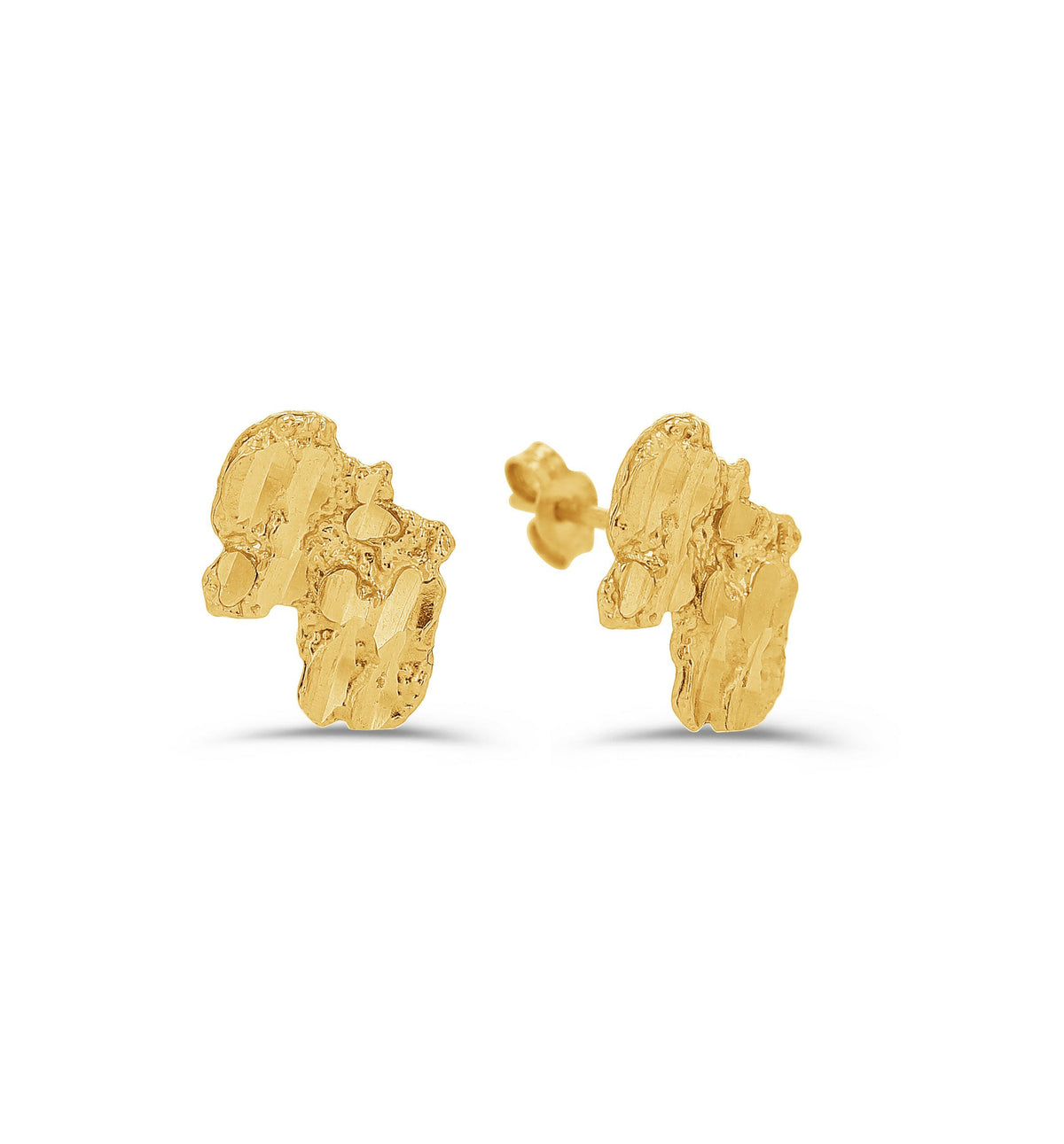10K Gold Africa Nugget Studs- medium