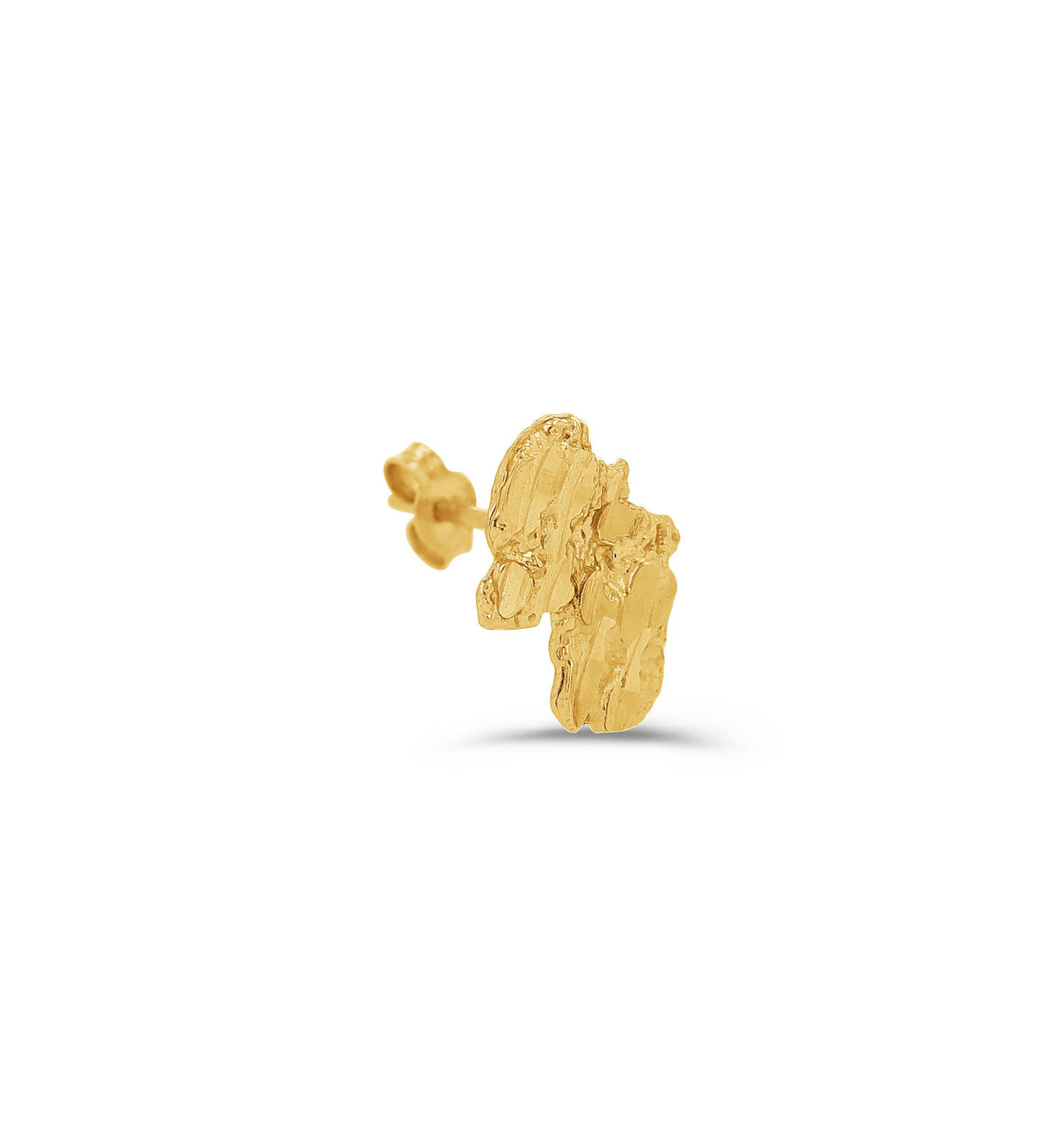 10K Gold Africa Nugget Studs- medium