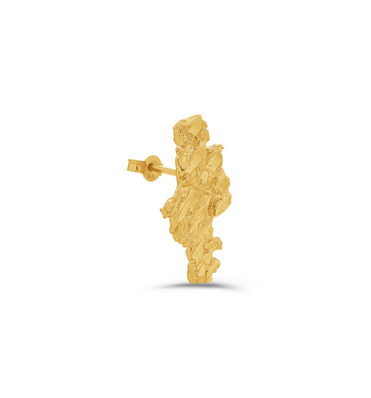 10K Gold Large Africa Nugget Studs