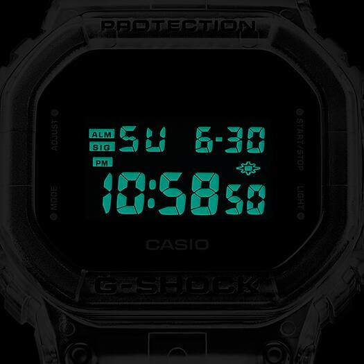 G-Shock Origin "Skeleton" Correa y bisel blancos transparentes