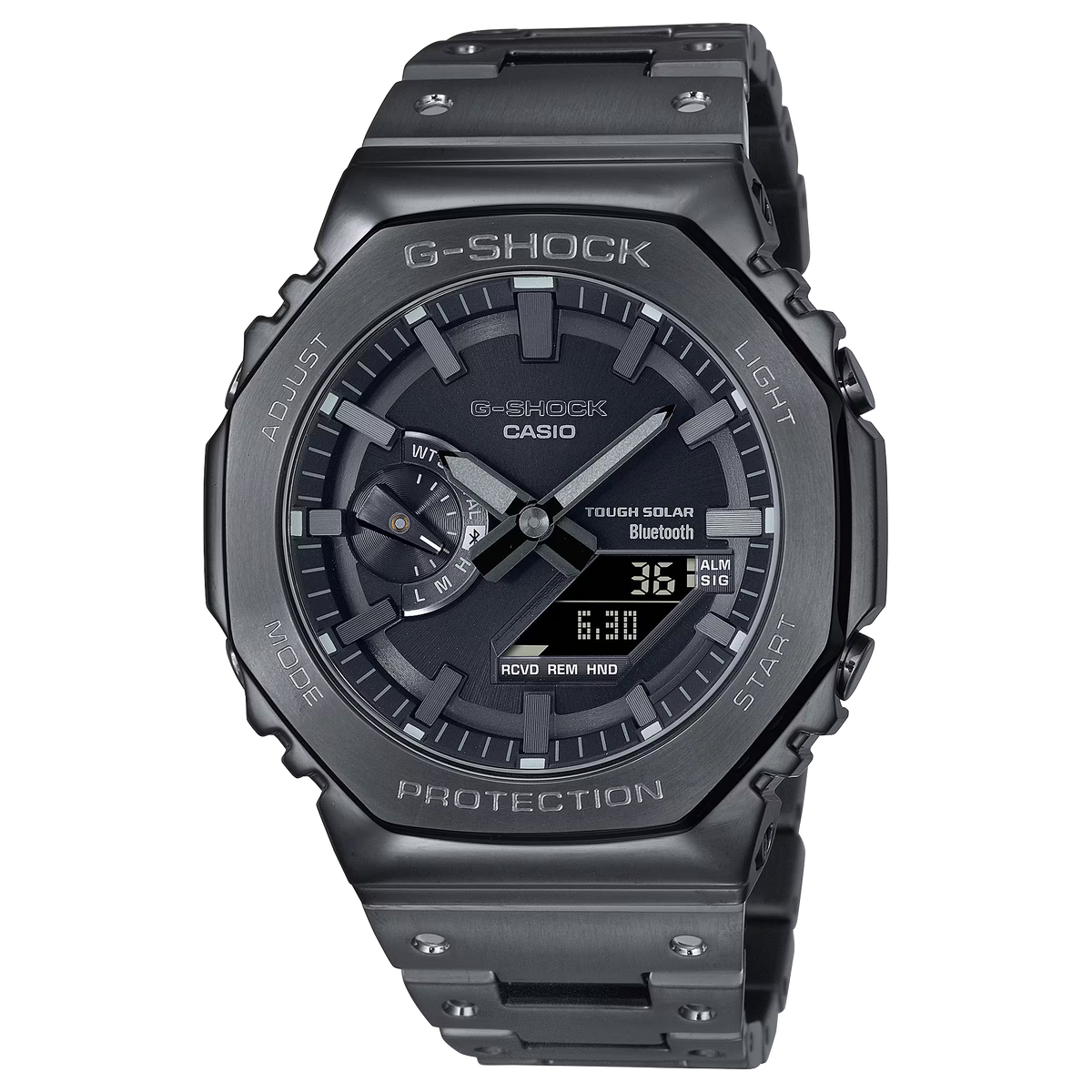 G-Shock G-Carbon Octo Slim, totalmente metálico, solar, Bluetooth - Acero inoxidable IP gris oscuro
