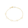 14K Gold Clover Heart Star Bracelet