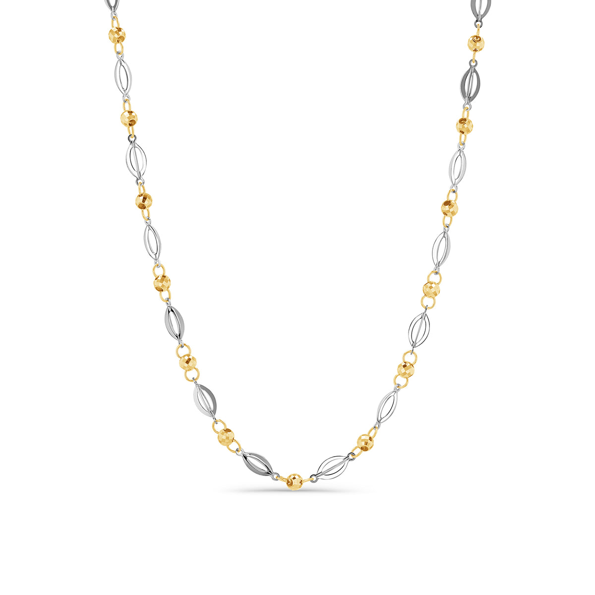 14K Two Tone Fancy Saturn Necklace
