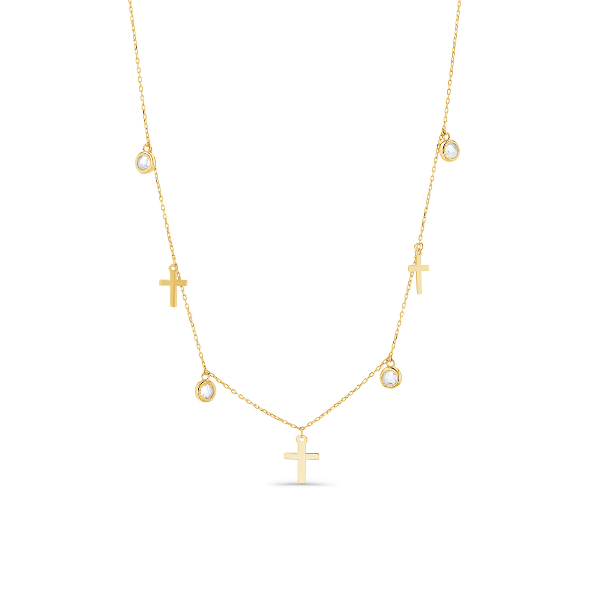 Cross & Moon Stone Choker