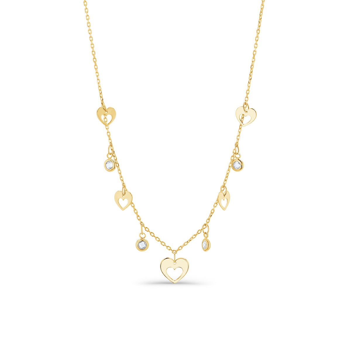 Heart & Moon Stone Choker Necklace