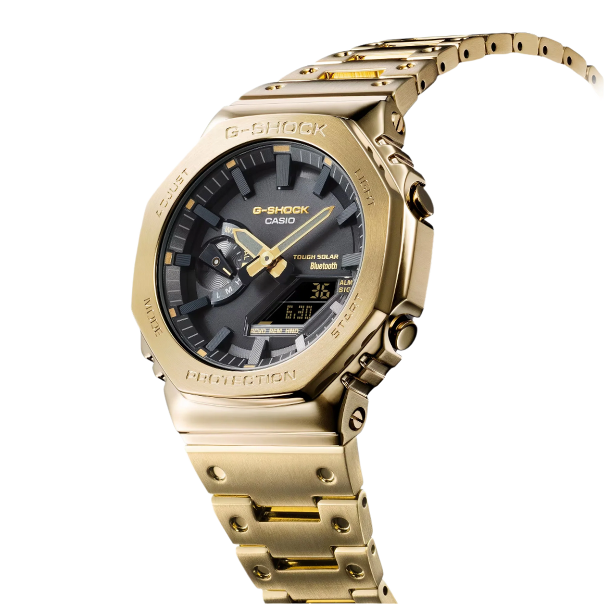 G-Shock G-Carbon Octo Slim Full Metal, Solar, Bluetooth - Gold IP Stainless Steel