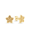 Hawaiian Plumeria Flower Stud Earrings