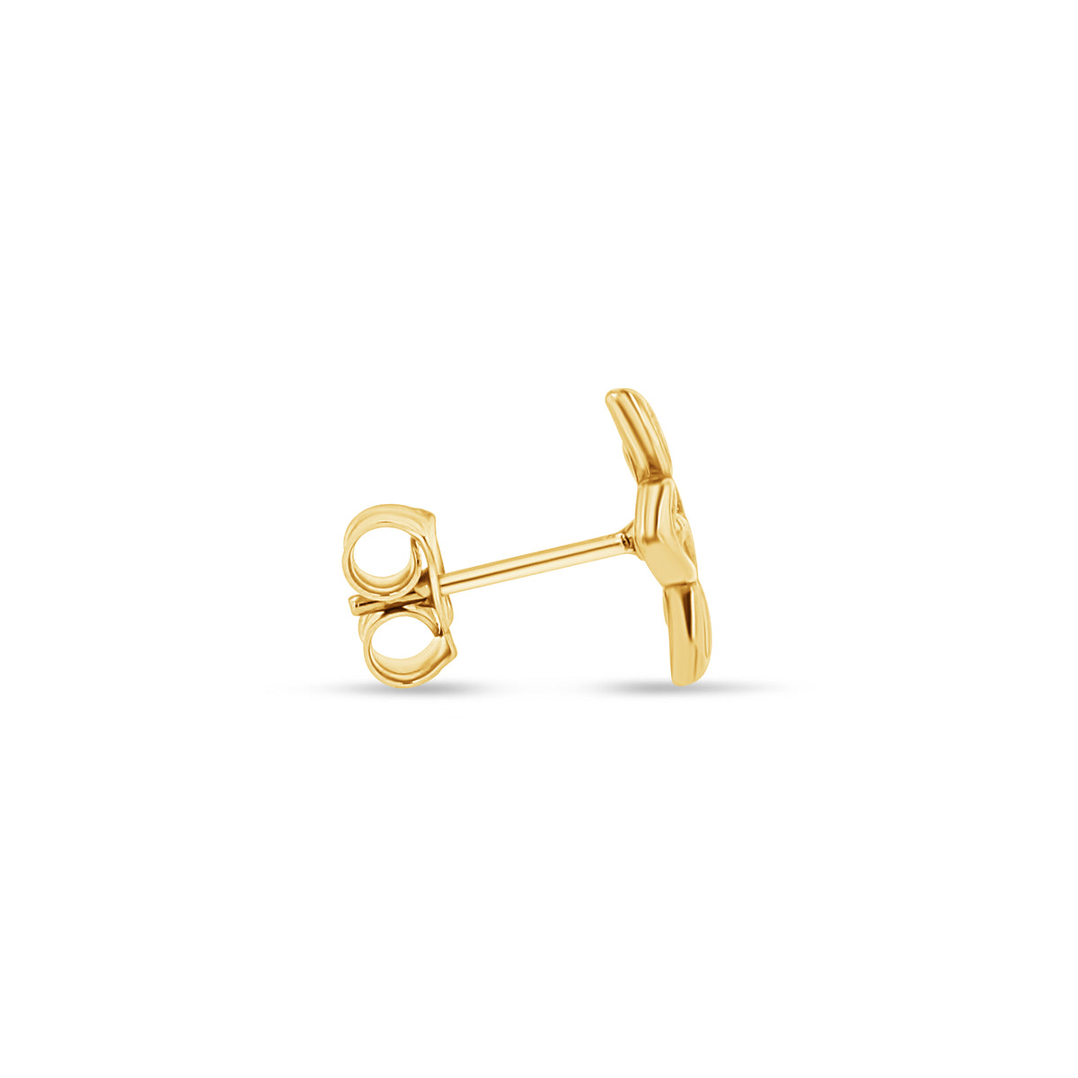 14K Gold Hawaiian Plumeria Flower Stud Earrings