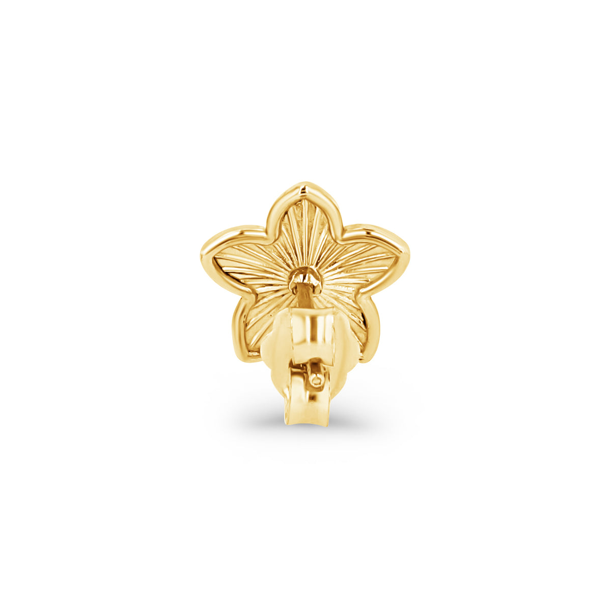 14K Gold Hawaiian Plumeria Flower Stud Earrings