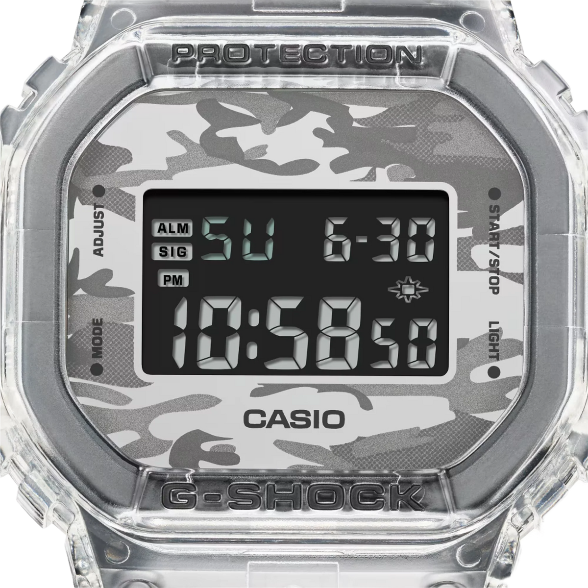 G-Shock Origin Neo Utility: bisel transparente y esfera de camuflaje metálico