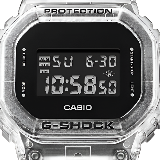 G-Shock Origin "Skeleton" Correa y bisel blancos transparentes