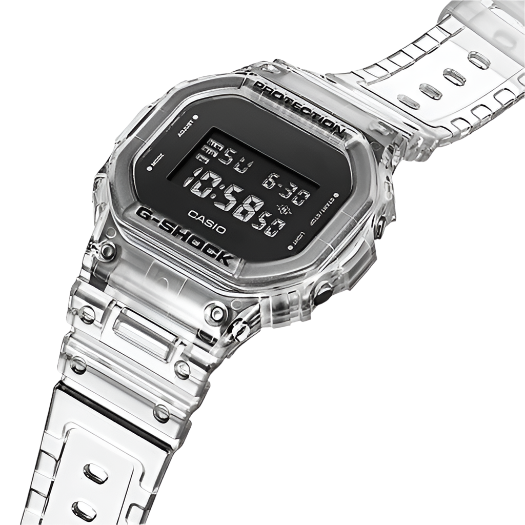 G-Shock Origin "Skeleton" Correa y bisel blancos transparentes