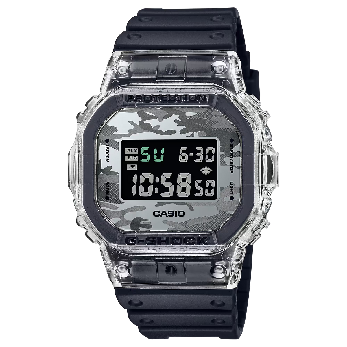 G-Shock Origin Neo Utility: bisel transparente y esfera de camuflaje metálico